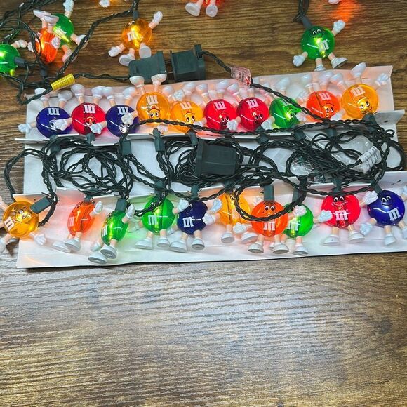 Vintage M&M Candy Character Happy Lights 20 String Set 2 Christmas Lights WORKS - Picture 2 of 9